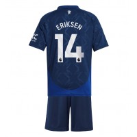 Echipament fotbal Manchester United Christian Eriksen #14 Tricou Deplasare 2024-25 pentru copii maneca scurta (+ Pantaloni scurti)